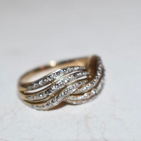 Vintage Sterling Silver rhinestone Ring Size 9 - Picture 2 of 4